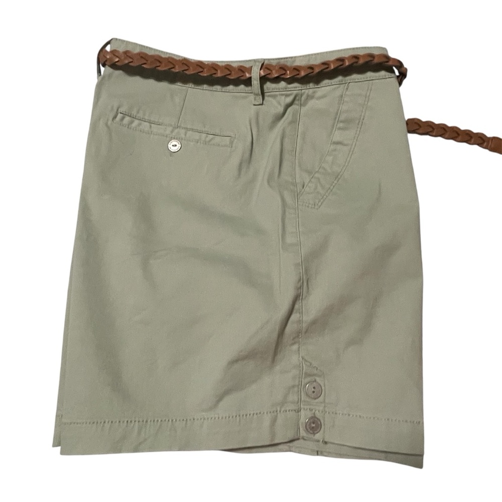 Gloria Vanderbilt Khaki Shorts with Braided Belt - 16